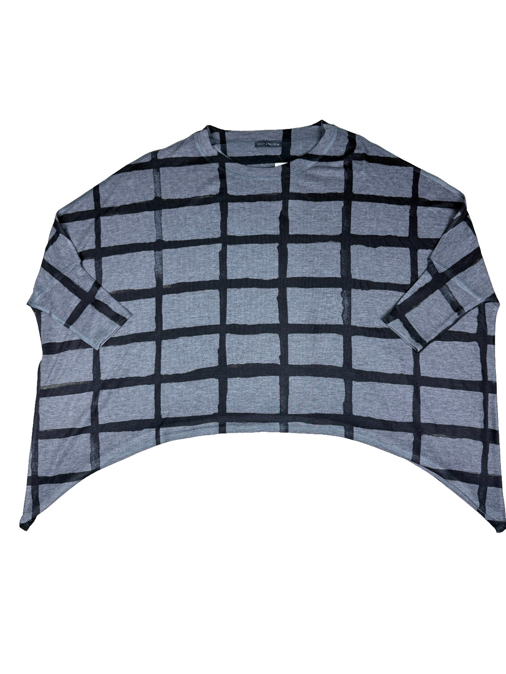 Nally & Millie Draped Sweater Black and Gray Loose Fit